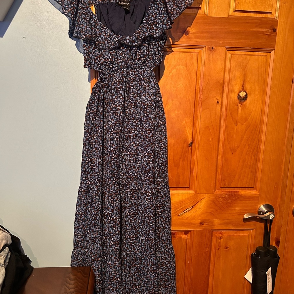 Urban Planet Black Wrap Maxi Dress with Ruffled Tie Front